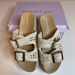 Madden Girt Sandals Size 9 Mythical Espadrille Platform Silde Crochet Beach Boho